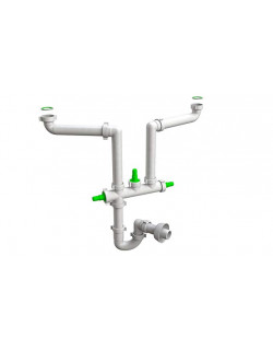 Scarico Lavello Cucina In Plastica.Sifone Lavello Salvaspazio Space 2 Entrate 3 Attacchi Ausiliari