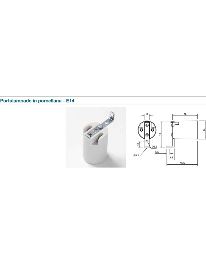 Portalampada a molla con interruttore E14